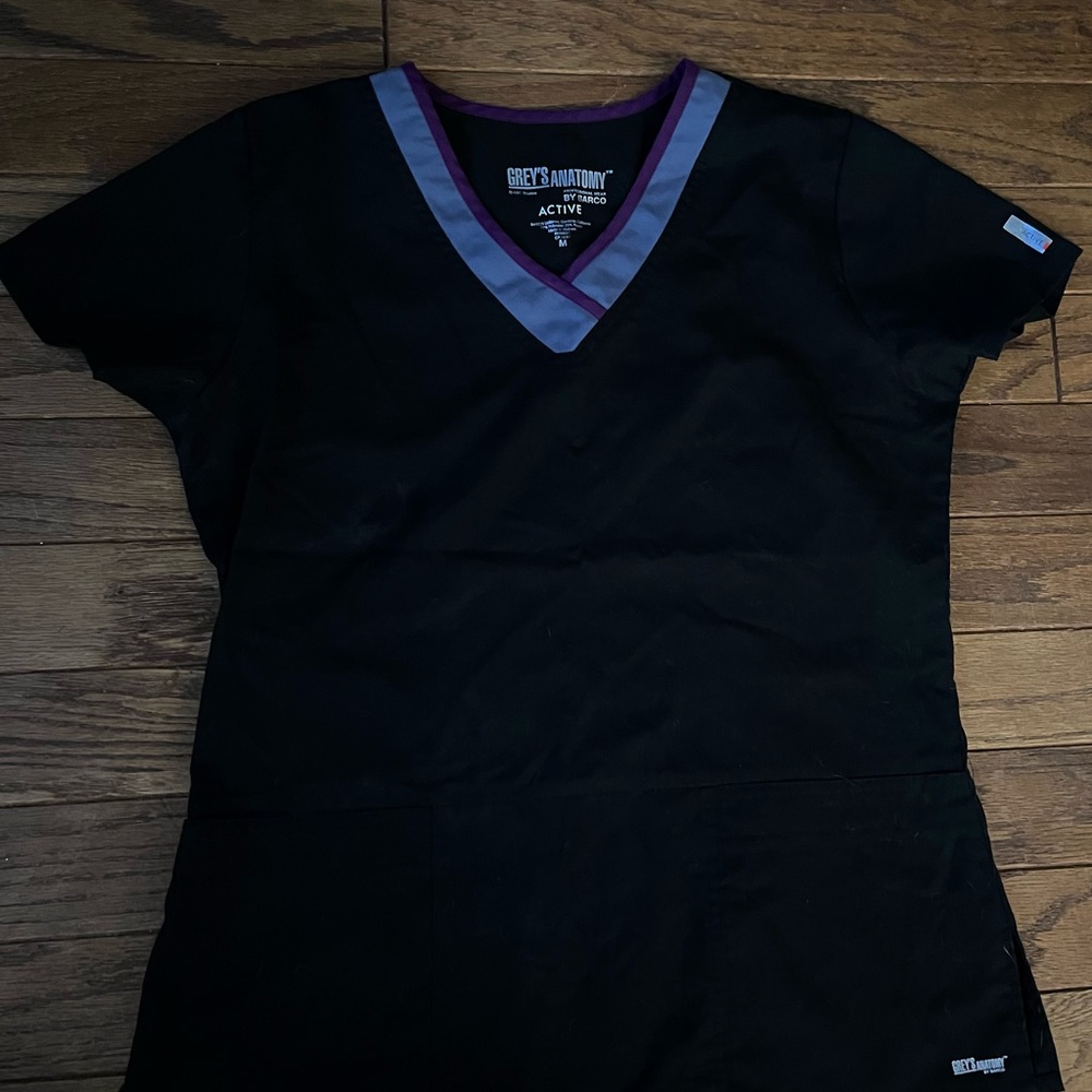 Grey's Anatomy Active Black Scrub Top
